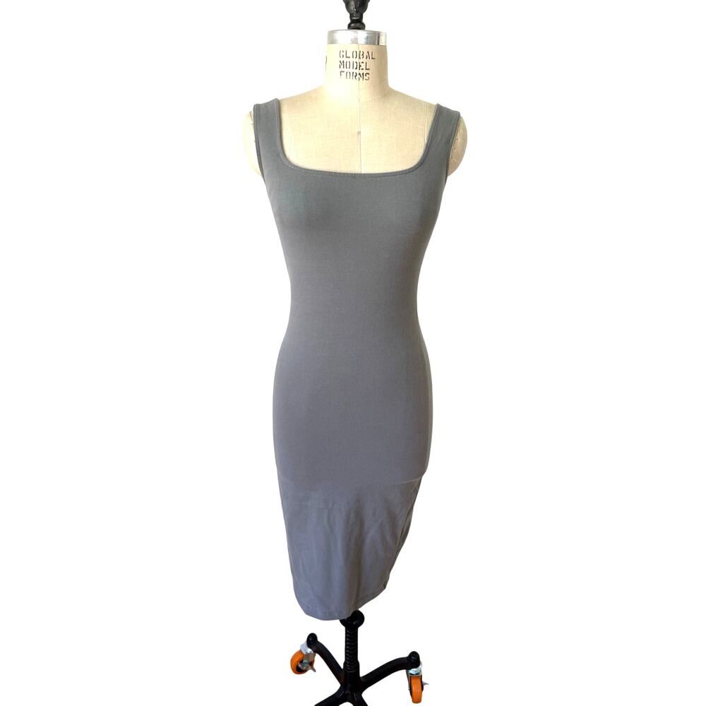 FLORE FLORE Nur Stretch-cotton Midi Dress in Gray Size Large Cotton Minimal